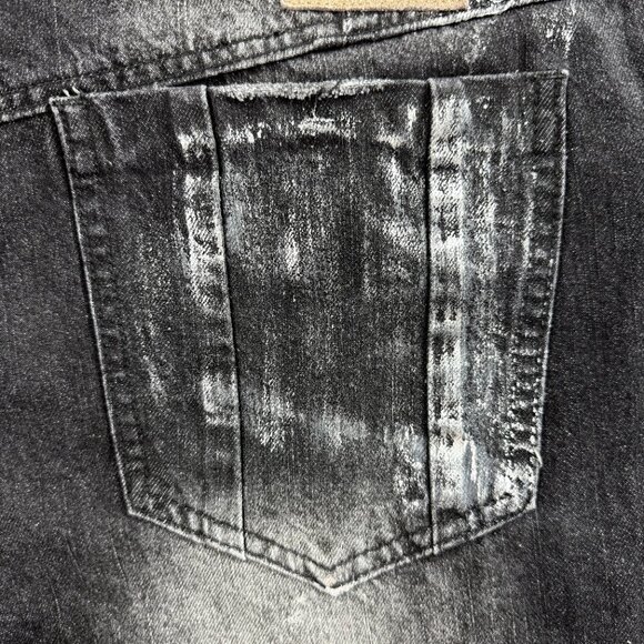 Jaded London Jeans Mens 36 Pants Black Silver Gunmetal Reed Slim Straight Denim - Picture 7 of 10